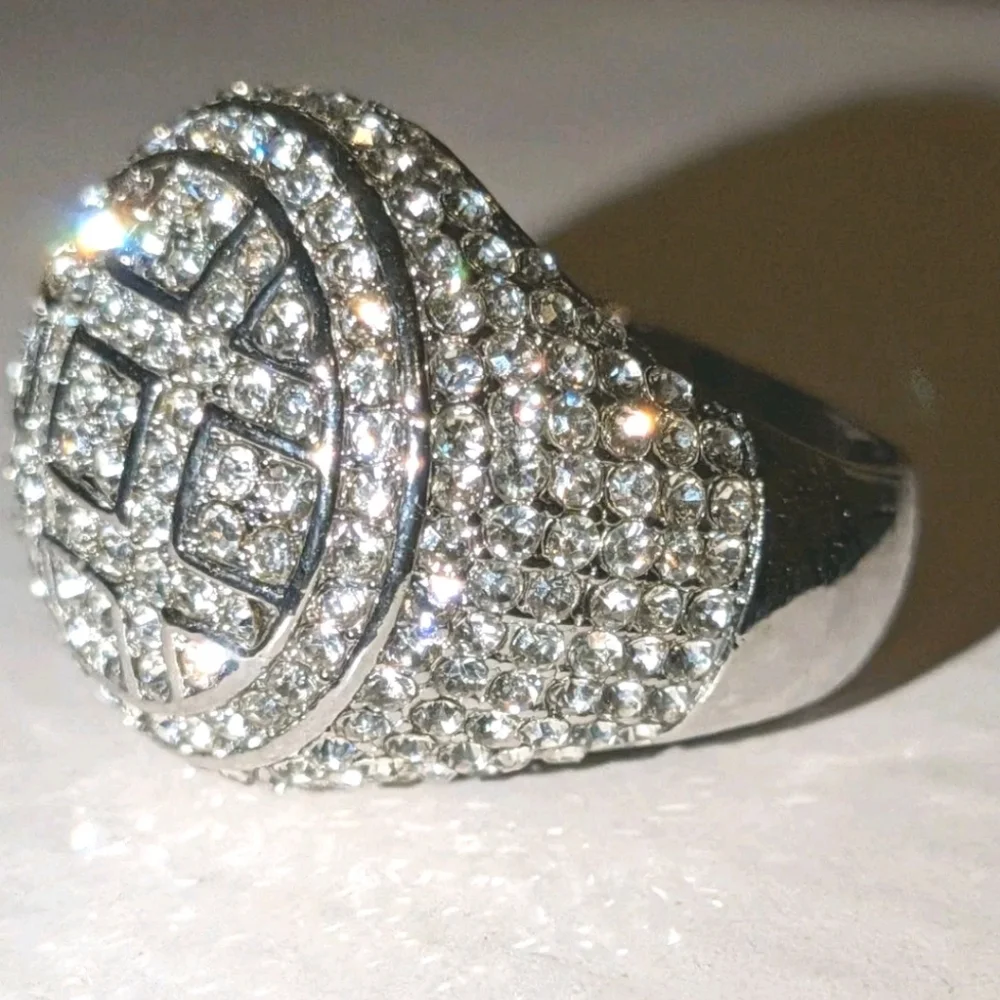 3Ct Round Lab-Created Diamond 14K White Gold Plated Pave Men's Pinky Ring Sz 9